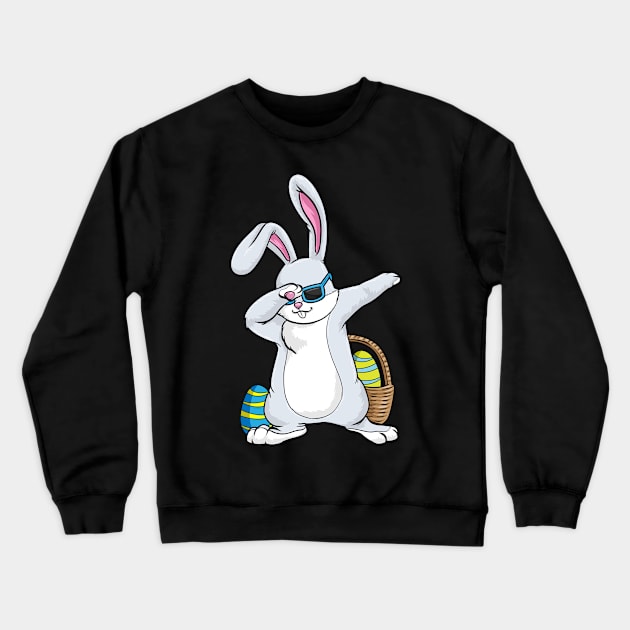 Cool easter bunny with eggs in a basket Crewneck Sweatshirt by Markus Schnabel